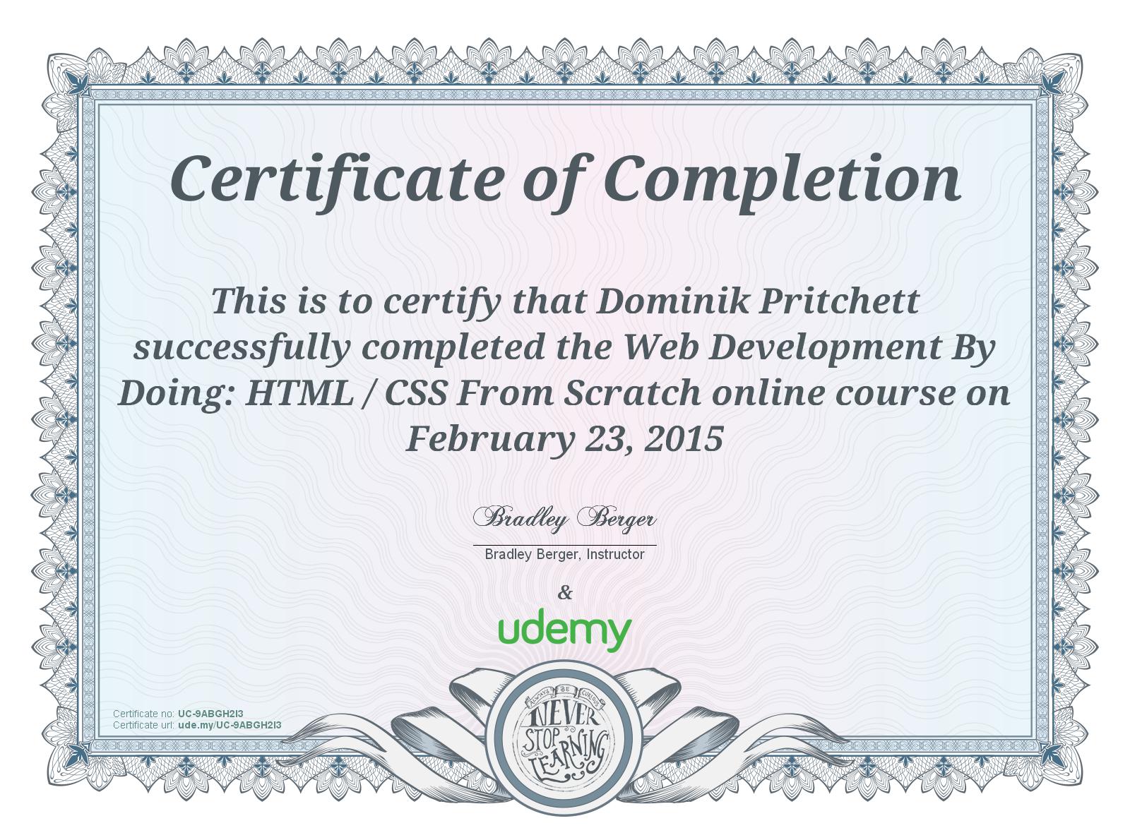 Webentwicklung Zertifikat